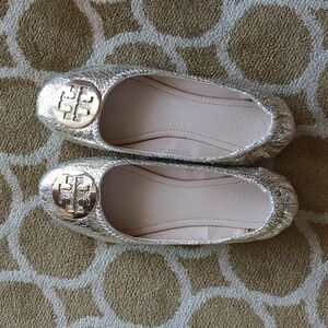 Tory Burch gold flats